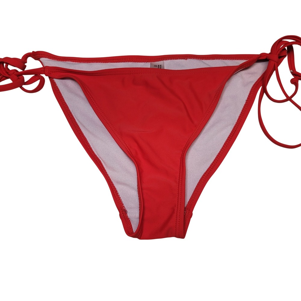 Unbranded Red Side Tie Bikini Bottom Swimsuit‎ Medium Adjustable Cheeky